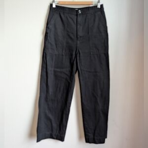 UNIQLO Black Cotton Minimalist Contemporary Barrel Pants Size Large / 30